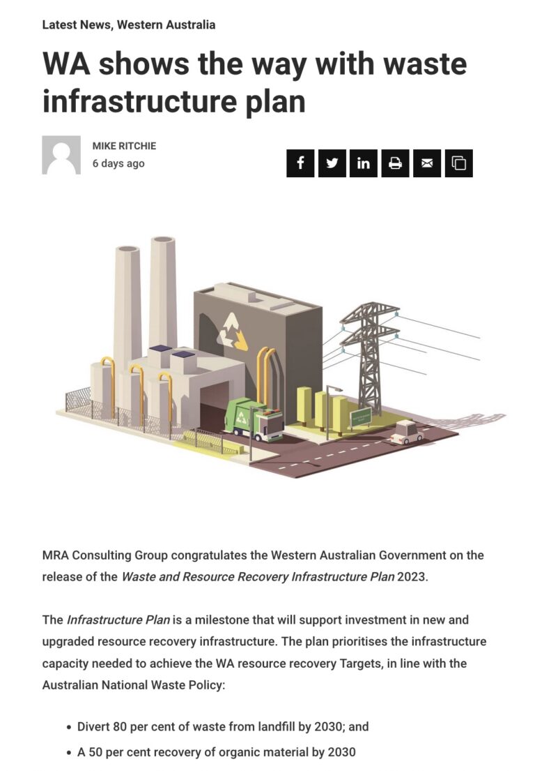 Wa Shows The Way With Waste Infrastructure Plan Mra Consulting Group