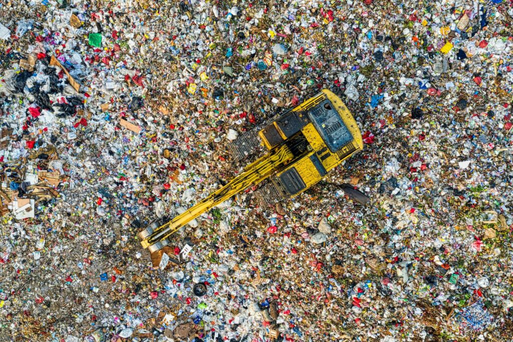 bird s eye view of landfill